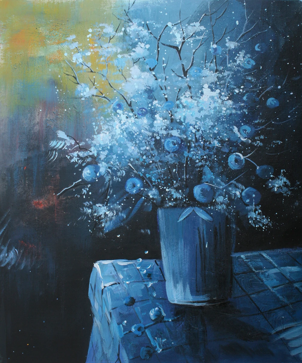 Handpainted Abstract Painting Flower - White Flowers 56, Pol Ledent Floral Oil Painting for Home Decor Vertical
Handpainted Abstract Painting Flower - White Flowers 56, Pol Ledent Floral Oil Painting for Home Decor Vertical