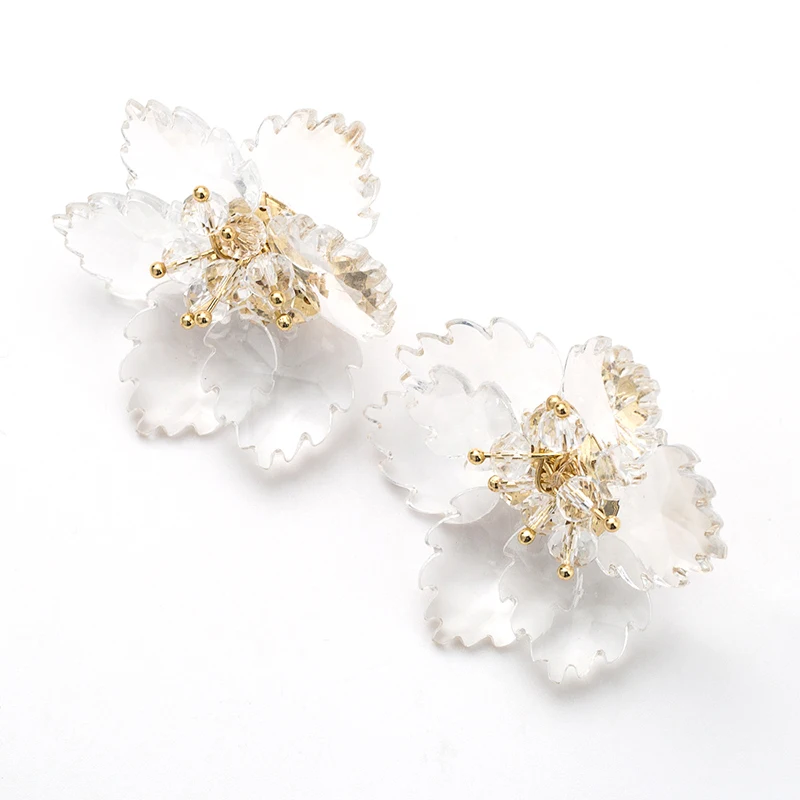clear petal handmade flower stud earrings acrylic gold bead statement white holiday korean design jewelry for women female
clear petal handmade flower stud earrings acrylic gold bead statement white holiday korean design jewelry for women female