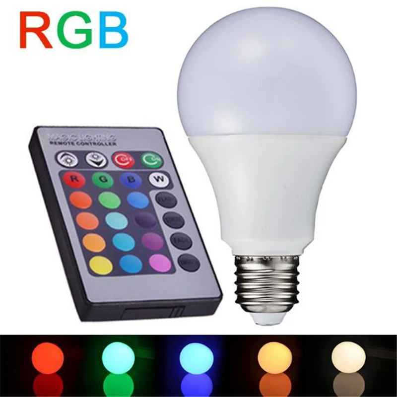 

RGB RGBW Led Bulb E27 3W 5W 10W AC85-265V RGB Led Light Lampada 16 Color Change With Remote Controller for decoration