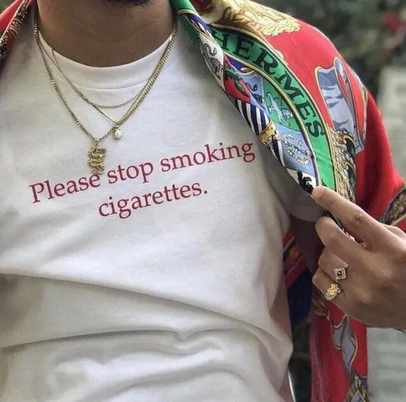 Sugarbaby Stop Smoking Cigarettes T-Shirt Short Sleeve Fashion Casual Tops Unisex Summer Funny T shirt Drop ship
Sugarbaby Stop Smoking Cigarettes T-Shirt Short Sleeve Fashion Casual Tops Unisex Summer Funny T shirt Drop ship