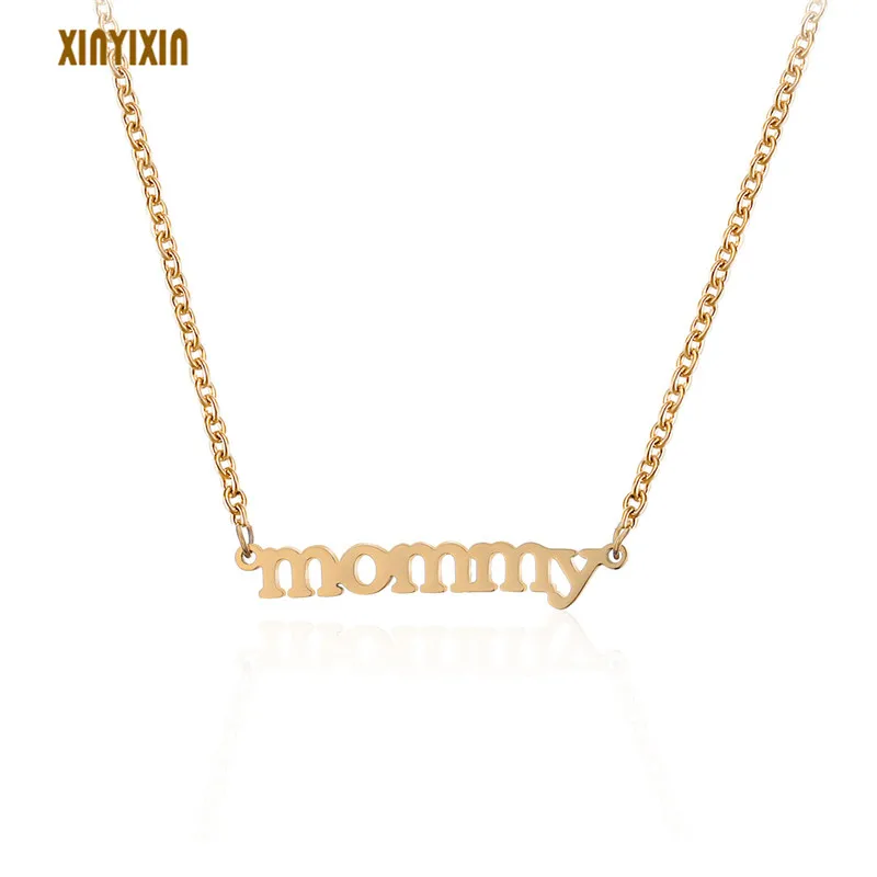 Simple Gold Letter Stainless Steel Choker Necklace for Women Statement MOMMY Necklace for her Love Gift 2019 New ARRIVE Jewelry
Simple Gold Letter Stainless Steel Choker Necklace for Women Statement MOMMY Necklace for her Love Gift 2019 New ARRIVE Jewelry