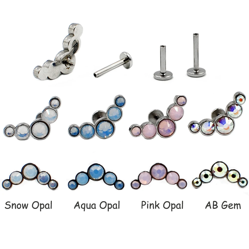 1Pc Titanium Steel Opal Lip Labret Ear Tragus Cartilage Helix Earring Body Piercing Jewelry Septum Clicker Internally 16G Thread
1Pc Titanium Steel Opal Lip Labret Ear Tragus Cartilage Helix Earring Body Piercing Jewelry Septum Clicker Internally 16G Thread