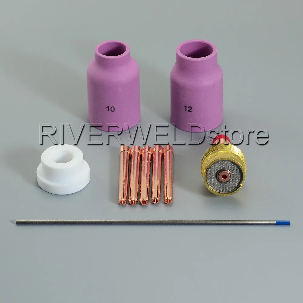 TIG Nozzle KIT Gas Lens Collet 45V64 2% Lanthanated Tungsten For TIG Welding Torch WP-17 WP-18 WP-26 Consumables, 10PK
TIG Nozzle KIT Gas Lens Collet 45V64 2% Lanthanated Tungsten For TIG Welding Torch WP-17 WP-18 WP-26 Consumables, 10PK