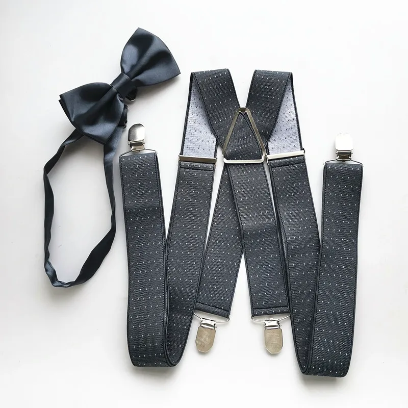 Dark Gray with Dot Men Suspender Bow Tie Sets High Elastic Adjustable Braces Bow Tie Set Adult Women Wedding Designer LB059
Dark Gray with Dot Men Suspender Bow Tie Sets High Elastic Adjustable Braces Bow Tie Set Adult Women Wedding Designer LB059