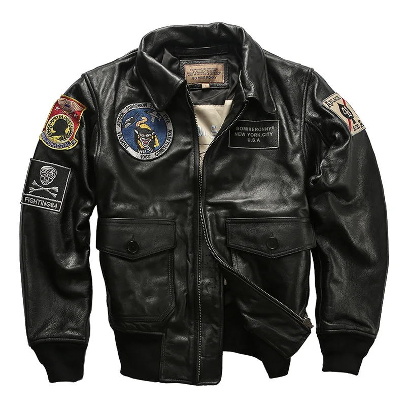 HARLEY DAMSON Black Men Military A2 Pilot Leather Jacket Plus Size XXXXXL Genuine Cowhide Spring USAF Aviator Leather Coat
HARLEY DAMSON Black Men Military A2 Pilot Leather Jacket Plus Size XXXXXL Genuine Cowhide Spring USAF Aviator Leather Coat