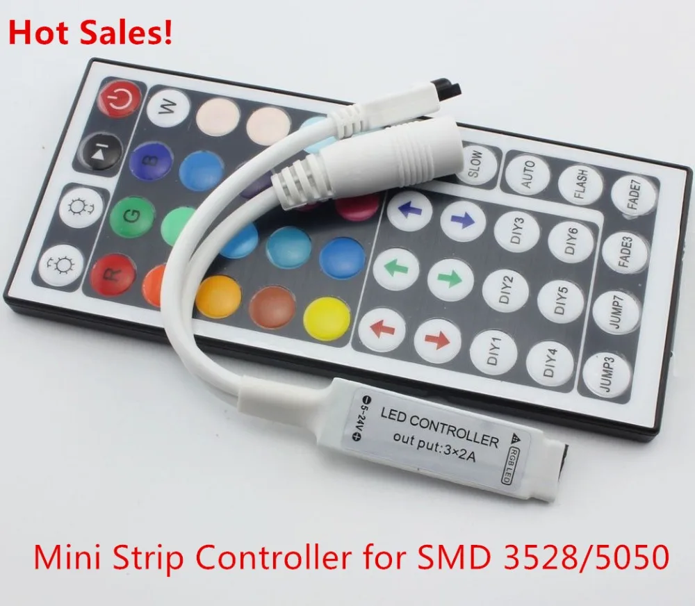 44 Keys 24Key LED IR RGB mini controller For RGB SMD 3528 5050 LED Strip LED Lights Controller IR Remote Dimmer Input DC12V 6A
44 Keys 24Key LED IR RGB mini controller For RGB SMD 3528 5050 LED Strip LED Lights Controller IR Remote Dimmer Input DC12V 6A