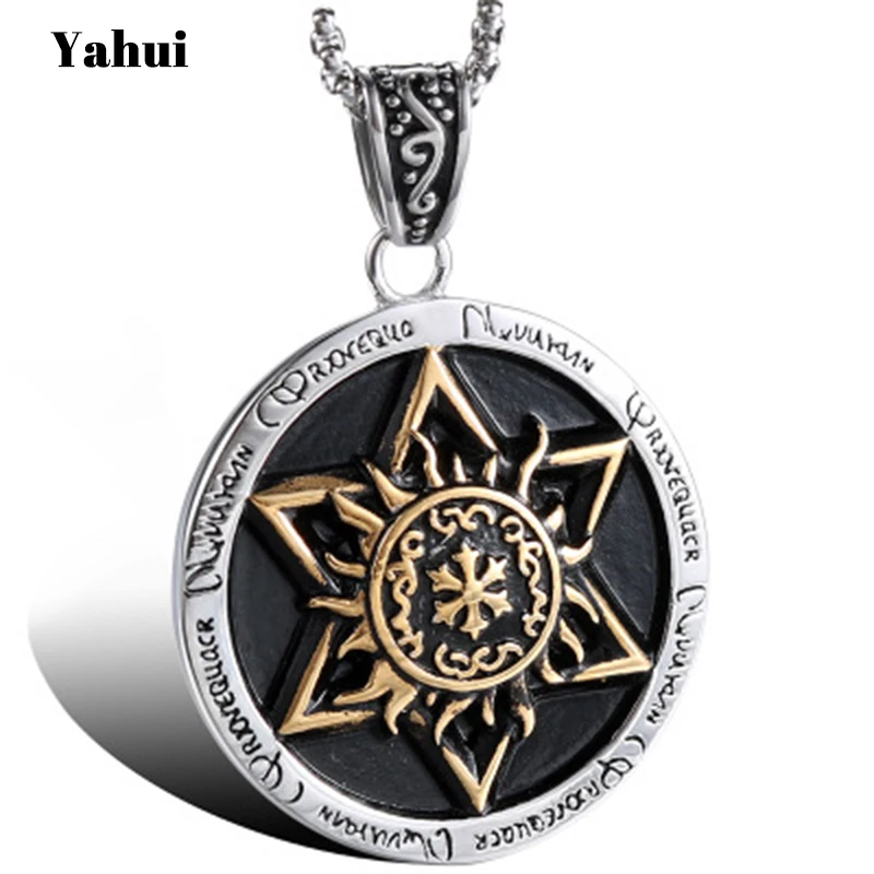 YaHui stainless steel statement necklace custom necklace men's power necklace Six-pointed star titanium steel pendant 
YaHui stainless steel statement necklace custom necklace men's power necklace Six-pointed star titanium steel pendant