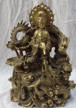 zhu668826 10" Chinese Brass Lotus 2 Dragon Head Kwan-Yin Quan Yin Pot Buddha Joss Statue
zhu668826 10" Chinese Brass Lotus 2 Dragon Head Kwan-Yin Quan Yin Pot Buddha Joss Statue