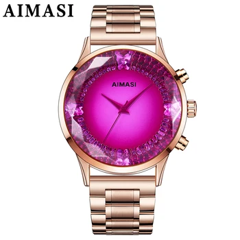 AIMASI Brand Rhinestone Crystal Watch Glass multicolour Rose Gold Steel Luxury Fashion Personality big dial Dial wristwatches
AIMASI Brand Rhinestone Crystal Watch Glass multicolour Rose Gold Steel Luxury Fashion Personality big dial Dial wristwatches