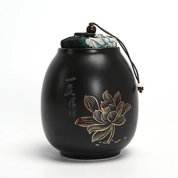 sealed tea Caddy ceramic canister puer tea cans small seal tea gift packaging box lotus design
sealed tea Caddy ceramic canister puer tea cans small seal tea gift packaging box lotus design