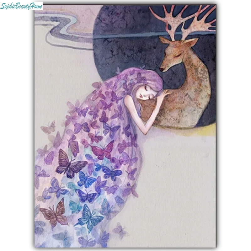 Sophie beauty home 5D DIY Diamond Embroidered Butterfly Girl & Deer Cross Stitch 3D Diamond Round Mosaic Home Decor
Sophie beauty home 5D DIY Diamond Embroidered Butterfly Girl & Deer Cross Stitch 3D Diamond Round Mosaic Home Decor