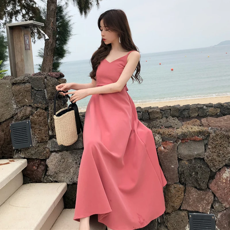 Autumn Bali Vacation Women's Sexy Dress Bohemian solid color slim v neck spaghetti strap A-line dress female seaside trave
Autumn Bali Vacation Women's Sexy Dress Bohemian solid color slim v neck spaghetti strap A-line dress female seaside trave
