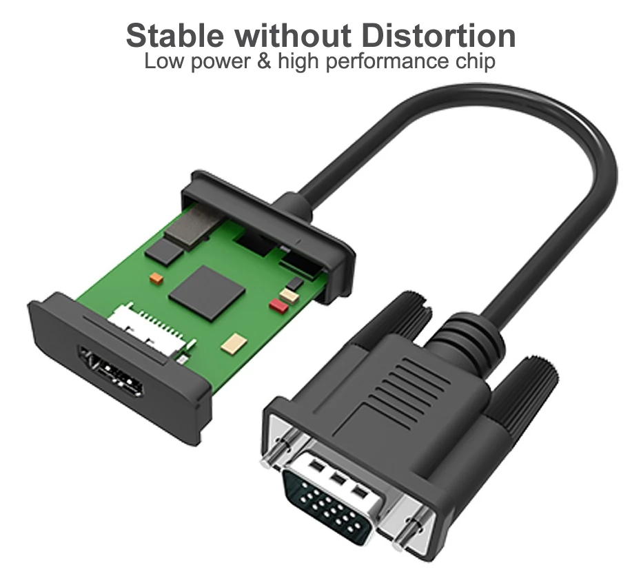 VGA to HDMI Cable Converter Adapter 10