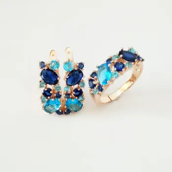 Engagement Jewelry Sets Office Style Women Jewelry Set Rose 585 Gold Color Earring/Ring Jewelry Sets
Engagement Jewelry Sets Office Style Women Jewelry Set Rose 585 Gold Color Earring/Ring Jewelry Sets