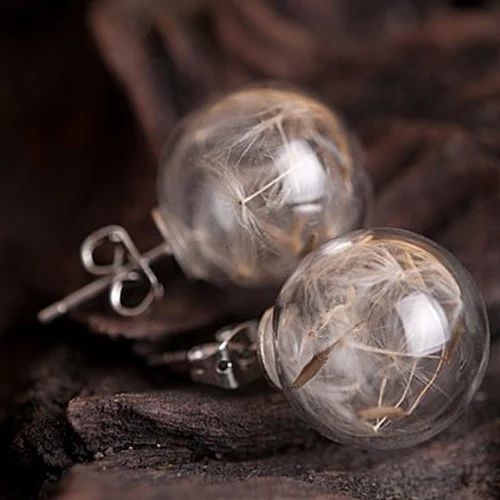 2pairs 16MM Glass Bubble Dandelion earrings Wish Earrings Glass Ball earrings Real Dried seeds Earrings For Women
2pairs 16MM Glass Bubble Dandelion earrings Wish Earrings Glass Ball earrings Real Dried seeds Earrings For Women
