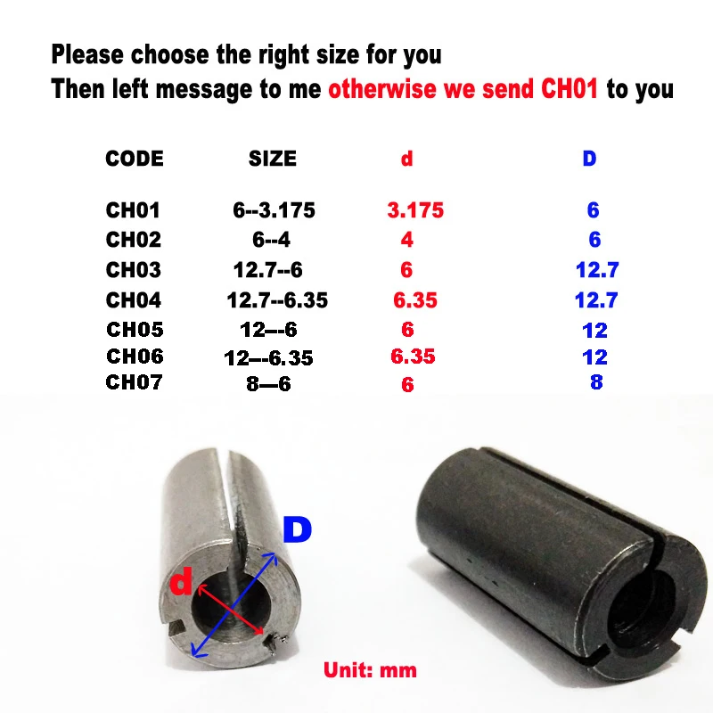 2 stücke Hohe Präzision Adapter Collet Schaft CNC Router Adapter Halter