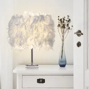 Modern Creative White Feather Lamp e27 LED Table Lamp for Baby Kids Children Bedroom Droplight Lighting Decor small size
Modern Creative White Feather Lamp e27 LED Table Lamp for Baby Kids Children Bedroom Droplight Lighting Decor small size