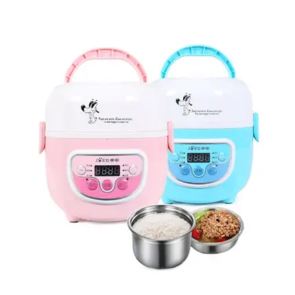 1.3L Mini Rice Cooker Electric Double Boilers Small Keep Wram Food Container for School Offce Home |
