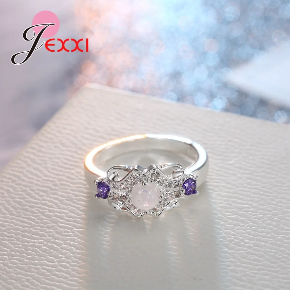 Женское кольцо в романтическом стиле серебряное с 925 пробы и кристаллами|Кольца| |