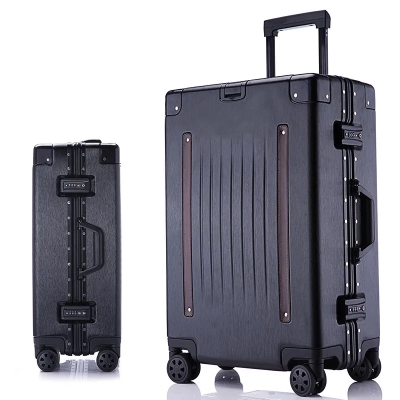 

2018 New 20''24''26''29''inch Aluminum Frame hardside Rolling Luggage Travel Suitcases on wheels maleta koffer trolley suitcase