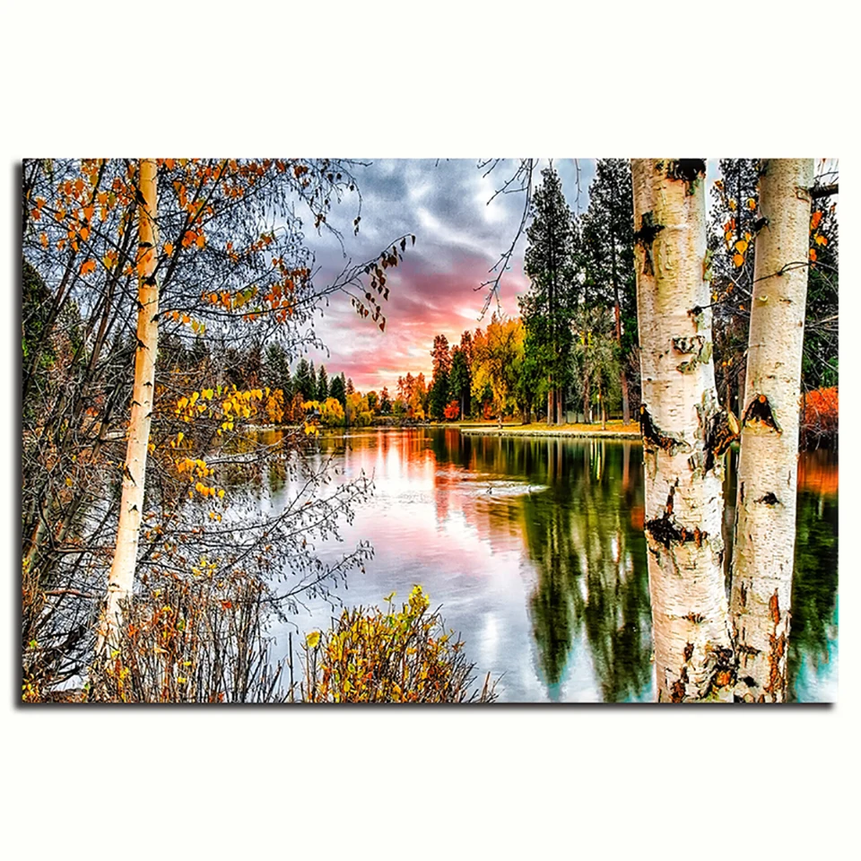 1-Panel-Birch-Tree-Elk-Large-Canvas-Prints-Wall-Art-Posters-Bedroom-Decor-Landscape-Paintings-For