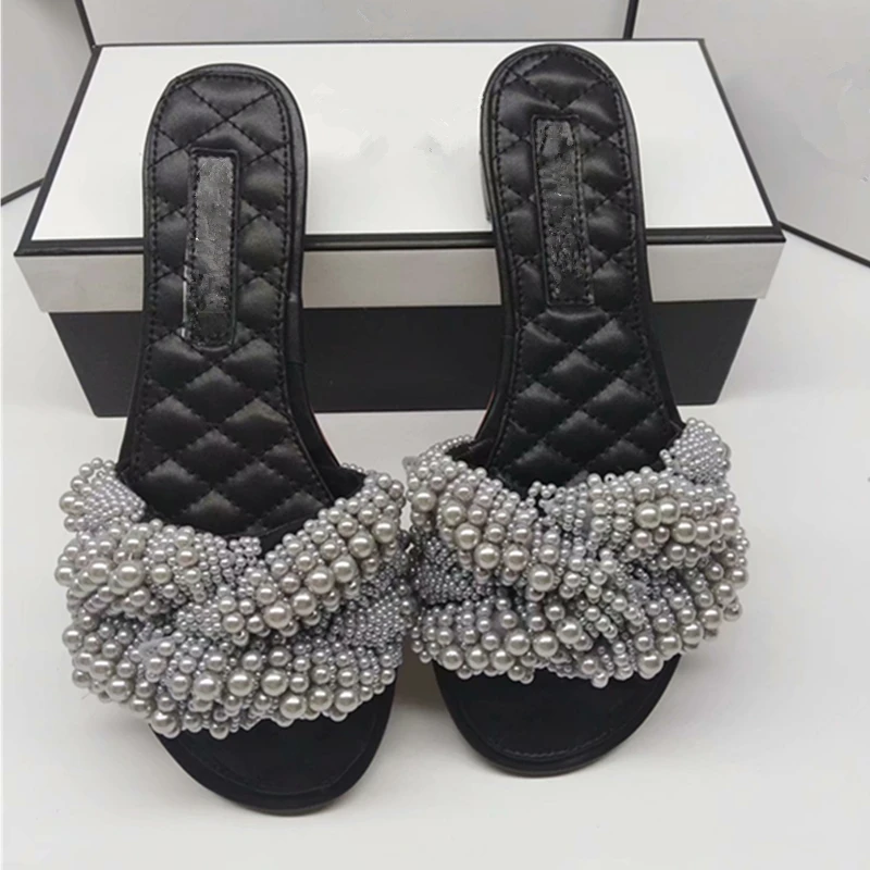 Hanbaidi 2018 Pearl Bead Slipper Woman Peep Toe Handwork Flat Gladiator Sandals Women Fashion Casual Shoes Summer Shoes Women
Hanbaidi 2018 Pearl Bead Slipper Woman Peep Toe Handwork Flat Gladiator Sandals Women Fashion Casual Shoes Summer Shoes Women