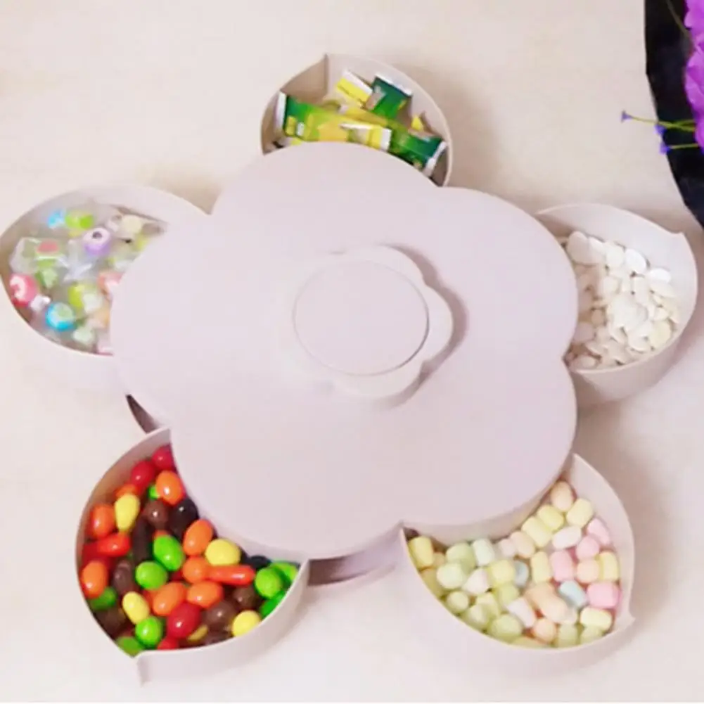 Portable 5-Drawer Dried Fruit Nuts Sweets Snack Tray Holder Flower Shape Rotary Candy Box Random Color
Portable 5-Drawer Dried Fruit Nuts Sweets Snack Tray Holder Flower Shape Rotary Candy Box Random Color