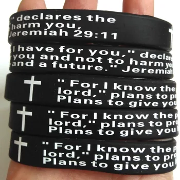 Wholesale 120pcs Inspirational Christian Jeremiah 2911 Black Silicone Bracelets Unisex Rubber Jesus Wristbands Religious Jewelry
Wholesale 120pcs Inspirational Christian Jeremiah 2911 Black Silicone Bracelets Unisex Rubber Jesus Wristbands Religious Jewelry