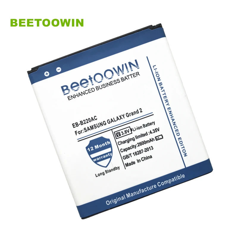 BEETOOWIN 2600mAh EB-B220AC/ EB-B220AE Battery for Samsung Galaxy Grand 2 G7102/G7106 G7100/G7108 G7109 G7105L
BEETOOWIN 2600mAh EB-B220AC/ EB-B220AE Battery for Samsung Galaxy Grand 2 G7102/G7106 G7100/G7108 G7109 G7105L