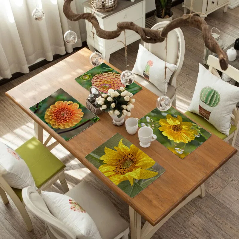Individual Flower Pattern Placemat Dining Table Mat Drink Coaster Cotton Linen Polyester Pads Bowl Cup Mats Kitchen Accessories
Individual Flower Pattern Placemat Dining Table Mat Drink Coaster Cotton Linen Polyester Pads Bowl Cup Mats Kitchen Accessories