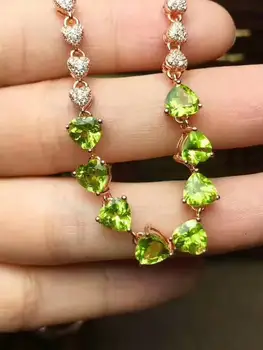 natural green peridot stone Bracelet Natural olivine bracelet 925 sterling silver fashion Elegant romantic heart women jewelry
natural green peridot stone Bracelet Natural olivine bracelet 925 sterling silver fashion Elegant romantic heart women jewelry