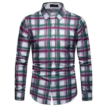 Plaid New model Shirts Mens Dress Casual Long sleeve Hawaiian Shirts Check Blouse Men Purple Green
Plaid New model Shirts Mens Dress Casual Long sleeve Hawaiian Shirts Check Blouse Men Purple Green