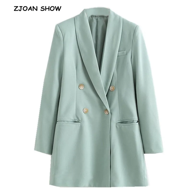 2019 New Autumn Mint Green Double-breasted Buttons Blazer Boyfriend friend style Women Mid Long Suit Coat Fashion Femme Coat
2019 New Autumn Mint Green Double-breasted Buttons Blazer Boyfriend friend style Women Mid Long Suit Coat Fashion Femme Coat