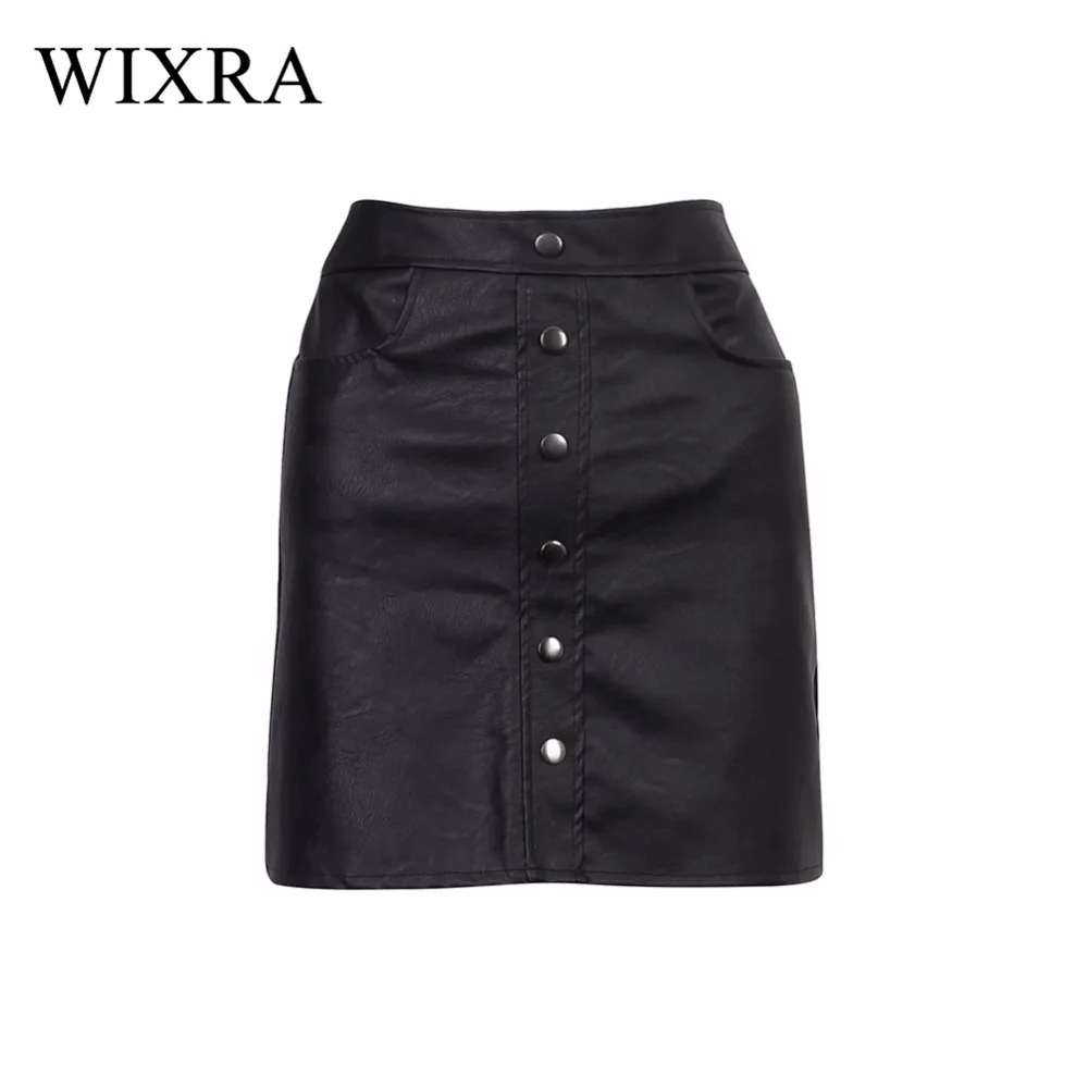 Wixra Basic Skirts 2018 Spring New Women's Button Up Faux Leather Skirt Polyester Lining Fashion Sexy PU Mini Skirt for Women
Wixra Basic Skirts 2018 Spring New Women's Button Up Faux Leather Skirt Polyester Lining Fashion Sexy PU Mini Skirt for Women