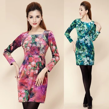 Fall Spring Fashion Office Lady Female Slim Floral Pattern Full Sleeve Velvet Dress , Autumn Women Printed Velour Flower Dresses
Fall Spring Fashion Office Lady Female Slim Floral Pattern Full Sleeve Velvet Dress , Autumn Women Printed Velour Flower Dresses