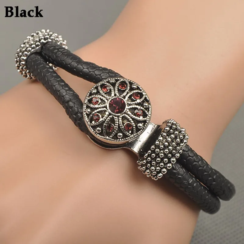 AENINE European Style DIY Snap Buttons Leather Bracelets Jewelry Choker Bracelet (Button colors are randomly selected) SNBR13
AENINE European Style DIY Snap Buttons Leather Bracelets Jewelry Choker Bracelet (Button colors are randomly selected) SNBR13