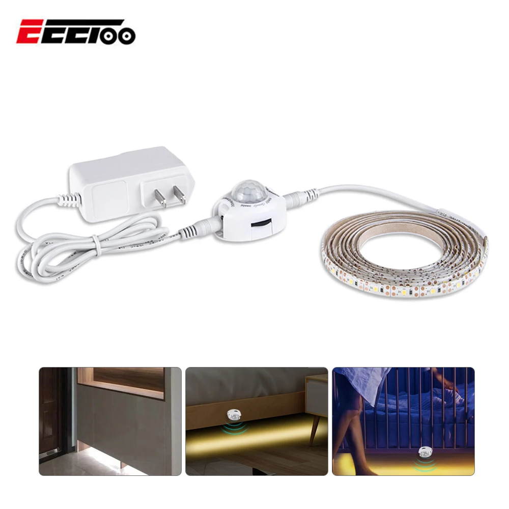 EeeToo Night Lights Luminaria PIR Motion Sensor LED Strip Tape Under Bed lamp For Kitchen Stairs Hallway 110V 220V Power Supply
EeeToo Night Lights Luminaria PIR Motion Sensor LED Strip Tape Under Bed lamp For Kitchen Stairs Hallway 110V 220V Power Supply