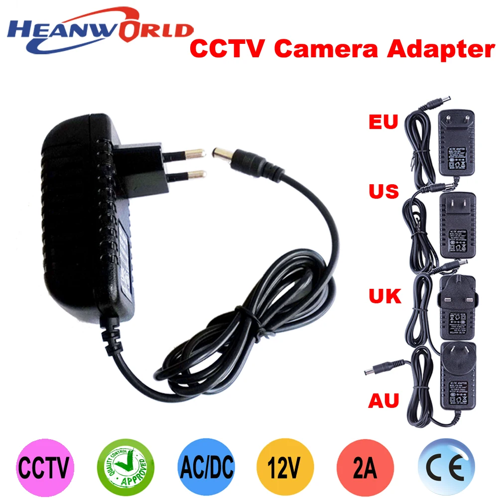 Heanworld good quality AC100-240V to DC12V2A Converter Power supply adapter EU/US/UK/AU for CCTV camera IP camera and DVR
Heanworld good quality AC100-240V to DC12V2A Converter Power supply adapter EU/US/UK/AU for CCTV camera IP camera and DVR