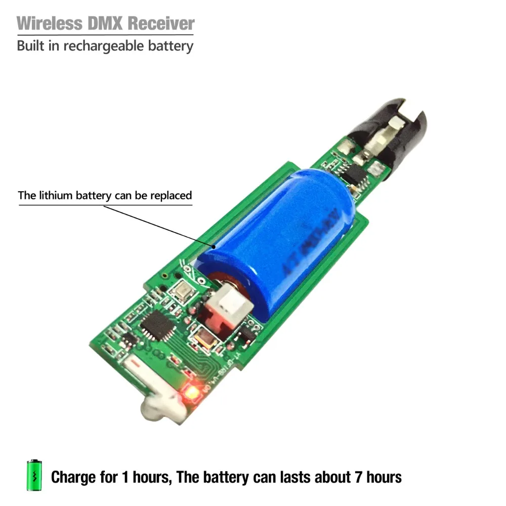 Беспроводной приемник ISM перезаряжаемый Wi Fi 2 4G DMX512 XLR блок светодиодного