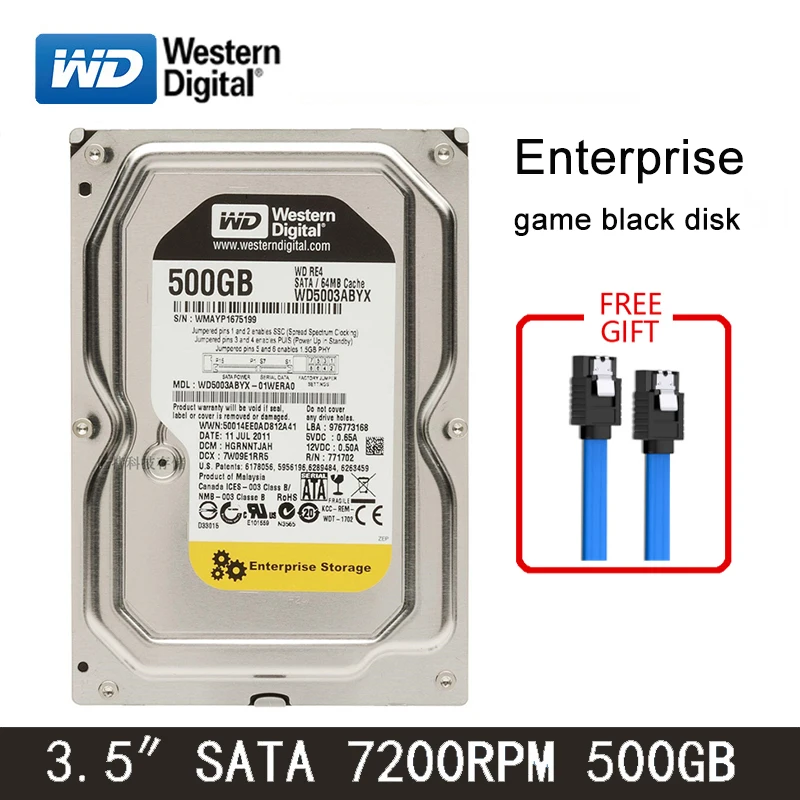 WD black disk 500GB internal hard disk 3.5" 7200RPM SATA3 Game mechanical HDD 6Gb/s 64MB HD hard disk for desktop computers
WD black disk 500GB internal hard disk 3.5" 7200RPM SATA3 Game mechanical HDD 6Gb/s 64MB HD hard disk for desktop computers
