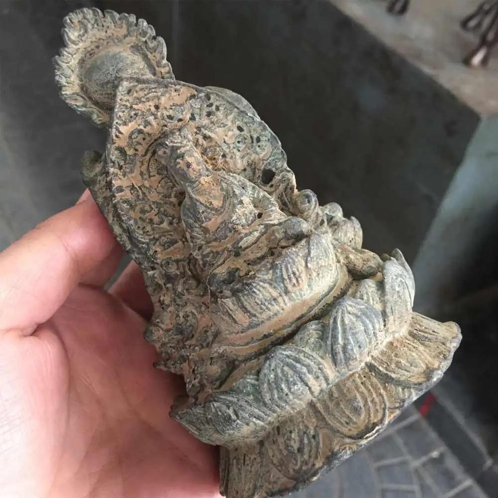 christmas Old Tibet Buddhism Temple bronze Guru Rinpoche Padmasambhava Vajra 3 Buddha Statue halloween shipping free | Дом и сад