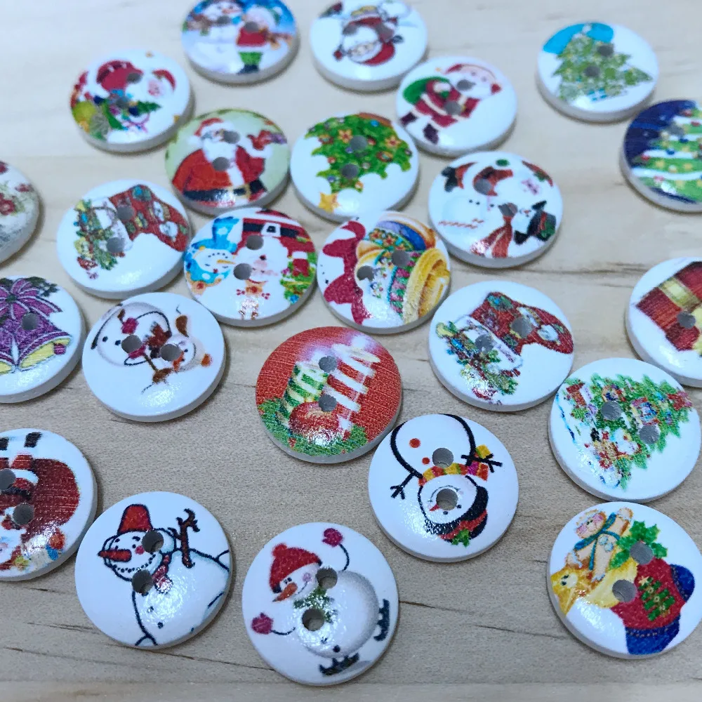 New 50Pcs 15MM Random Mixed Christmas Tree Snowman Santa 2 Hole Wood Wooden buttons Clothing Decorations Fit Sewing DIY Making
New 50Pcs 15MM Random Mixed Christmas Tree Snowman Santa 2 Hole Wood Wooden buttons Clothing Decorations Fit Sewing DIY Making