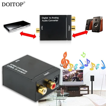 DOITOP Digital to Analog Audio Converter Adapter Digital Optic Coaxial RCA Toslink Signal to Analog Audio Converter Cable