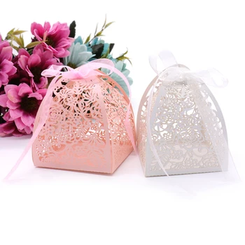 50pcs Laser Cut Rose Flower Candy Box with Ribbons Packaging Gift Box For Baby Shower Birthday Party Wedding Supply
50pcs Laser Cut Rose Flower Candy Box with Ribbons Packaging Gift Box For Baby Shower Birthday Party Wedding Supply