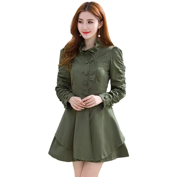 Fashion Trench Coat Women 2019 Spring Autumn Standing collar Ruffle Thin Windbreaker Female Slim Casual Tops Coat IOQRCJV H786
Fashion Trench Coat Women 2019 Spring Autumn Standing collar Ruffle Thin Windbreaker Female Slim Casual Tops Coat IOQRCJV H786