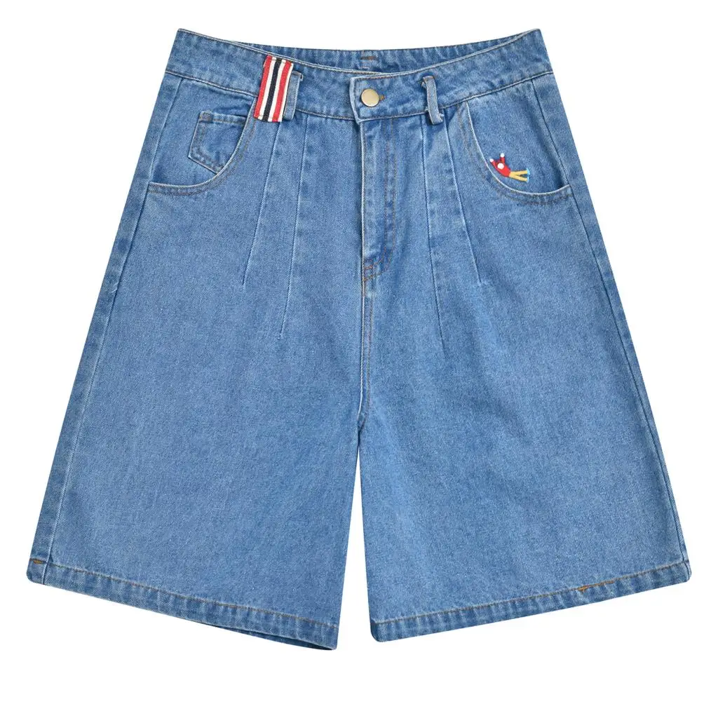 2018 New Preppy Style Women Jeans For Summer Cartoon Embroidery Knee Length Denim Pants Capris Students Girl's Wide Leg Pants
2018 New Preppy Style Women Jeans For Summer Cartoon Embroidery Knee Length Denim Pants Capris Students Girl's Wide Leg Pants