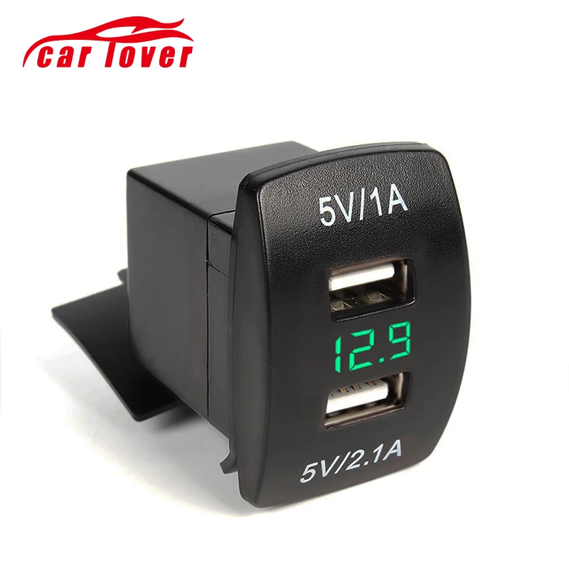 Green LED Digital Voltage Meter Display 1A 2.1A 5V Dual USB Charger Port for Motorcycle Car Cigarette Lighter GPS Phones Charger
Green LED Digital Voltage Meter Display 1A 2.1A 5V Dual USB Charger Port for Motorcycle Car Cigarette Lighter GPS Phones Charger