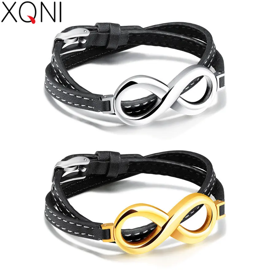 XQNI Infinity Leather Bracelets For Men 16-18CM Long Stainless Steel Gold/Silver Color Cool Male Double Layer Wrap Bracelet Gift
XQNI Infinity Leather Bracelets For Men 16-18CM Long Stainless Steel Gold/Silver Color Cool Male Double Layer Wrap Bracelet Gift