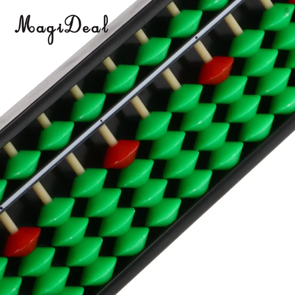 MagiDeal 13Rods Plastic Beads Abacus Soroban Calculating Tool Educational Math Toy for School Teacher Student Office Use 6Colors