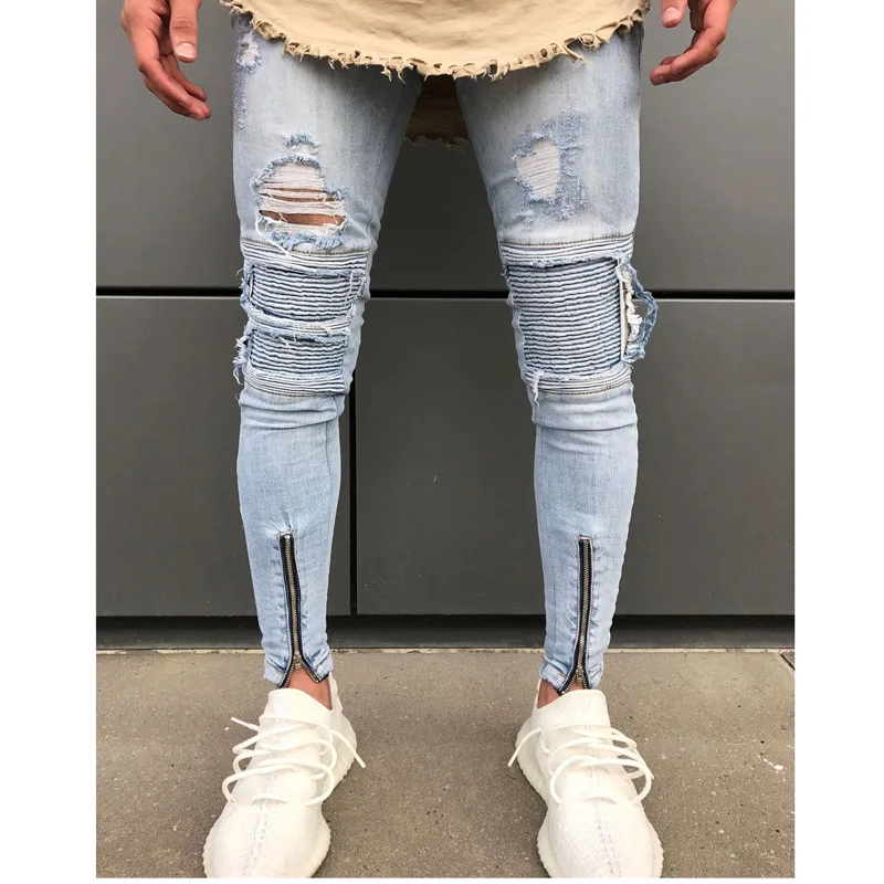 HOT 2020 Fashion Casual Man hole locomotive fold Pleated foot locomotive biker streetwear jeans men's denim pants
HOT 2020 Fashion Casual Man hole locomotive fold Pleated foot locomotive biker streetwear jeans men's denim pants